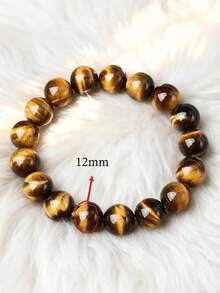 优雅朋克虎眼石手链 - 男女通用，手工制作，适合瑜伽和情侣佩戴 - 虎眼石 - 查看 11