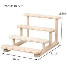 3-Tier Wooden Display Rack, Suitable For Perfume Storage & Display, Doll Display, Applicable For Holiday Beach, Bathroom, Bedroom, Large Capacity - Wood Color - View 16