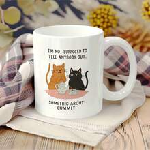 1pc, 11oz, Ceramic, Coffee Mug, Cats Sharing A Secret With Tea, The  Commemorative Gift, Biblical Christianity, Quality Goods, Coffee Cup - White Handle Cup - View 3