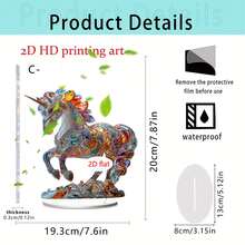 1pc Dreamy Unicorn Series 2D Flat Acrylic Ornament, Acrylic Material, Bedroom Dreamy Decoration/Best Friend Spring Birthday Gift, Valentine's Day Fairy Tale Style Scene Decoration - Multicolor-decorations - View 10