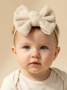 Set de 3 accesorios para el cabello de bebé recién nacido con rayas de color caramelo, lazos suaves y elásticos sin costuras, adecuados para uso diario