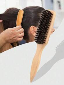 1 Piece Unisex Hair Comb And Beard Brush, Fragrance-Free Professional Hairstyling Brush, Gradient And Clipper Cleaning Comb, Slick Back Smoothing Tool, Thick/Thin Hair Comb, Great For National Day, Bathroom, Scalp Massage, Back To School, Travel Vacation And Daily Life, Holiday Gift For Family And Friends - Multicolor - View 2