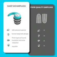 Reusable Silicone Earplugs, Noise Cancelling, Waterproof Earplugs For Sleeping, Swimming, Study, Travel, Concerts, Flights - Multicolor - View 4