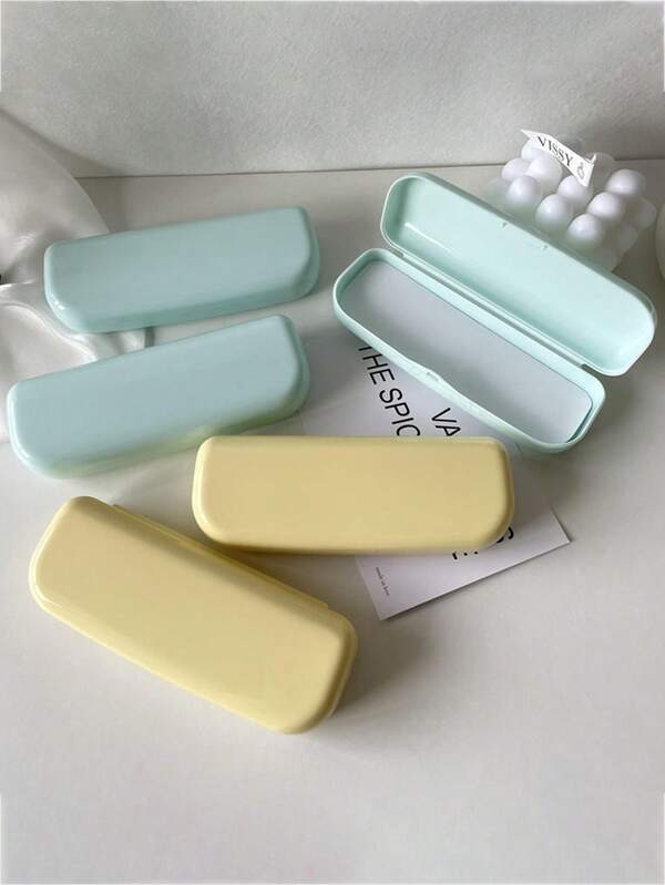 1PC Ins Style Candy Colored Minimalist Frame Glasses Case Daily Portable Glasses Case Essential Glasses Storage Box For Travel And Outings