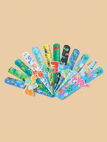 12个/套恐龙卡片拍拍手环，彩色恐龙卡片可自由组合，恐龙主题派对装饰手环，恐龙生日派对拍拍手环，婴儿派对装饰，性别揭晓派对装饰，婚礼装饰，新娘送礼会装饰，周年纪念装饰，圣诞派对新年派对小礼物，课堂奖励，生日礼物袋填充物，派对小礼品 - 恐龍 - 查看 3