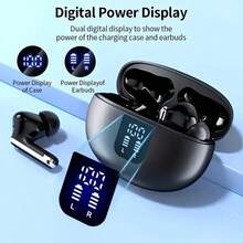 AI Translation Earphones Wireless Earbuds ANC&ENC With 144 Languages Real-Time TranslationBT 5.4 Earphones In Ear Transparency Mode Ear Buds With Dual Noise Cancelling Mic, Deep Bass Stereo Sound,LED Display Wireless Headphones,Suitable For All Smartphones Connection-Perfect For Running And Exercise, Business, Music, And Phone - Black - View 5