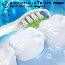 Replacement Heads Compatible With Philips Sonicare Toothbrush 4100 5100 6100 1100 2100 3100, 8 Pack{Inchsize_nameinch:Inch1Count(Packof8)Inch,Inchcolor_nameinch:InchWhite+Blackinch} - White+Black - View 5