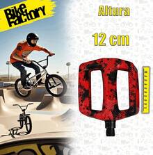 Bike Factory Par De Pedales para Bicicleta Urbana BMX Urban St Pro 2 Livianos Resistentes Ergonómicos con Eje Reforzado Antideslizantes De Alto Rendimiento para Calle Parque Competencia - rojo - Ver 3