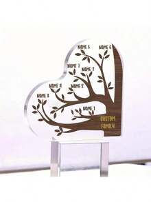 Personalized Grandchildren Heart-Shaped Acrylic Plaque -Personalize With 3-10 Names, Indoor & Outdoor Decorative Figurine For Grandma's Birthday, Mother's Day Gift - No Electricity Needed - For Grandma - Perfect Gift For Grandparents Day - Multicolor - View 27