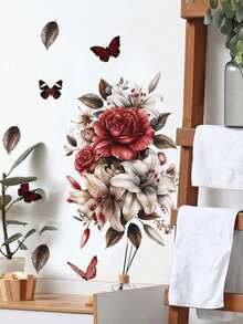 1PC Flower Butterfly Decorative Stickers PVC Stickers Removable Self-Adhesive Easy-To-Tear Stickers Home Decoration Make Your Life Brand New Holiday Decorative Stickers Birthday Graduation Gift - Multicolor - View 6