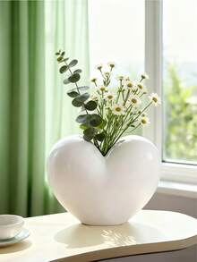 Decorative Resin Vase - White, Suitable For Home Decor, Bedroom, Office & Dorm, Storage, Wedding Decor, House Decoration, Jewelry Storage, Party Decor, Great Gift