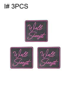 3/6/12 Stück rosa englische Buchstaben Serie gestickte Aufnäher, süßes Cartoon Mädchen Muster, Polyestermaterial, Abzeichen Aufkleber, zum Aufbügeln auf Kleidung, Nähzubehör, geeignet für Rucksäcke, Jeans, Jacken, T-Shirts, Hüte, Kleider usw.