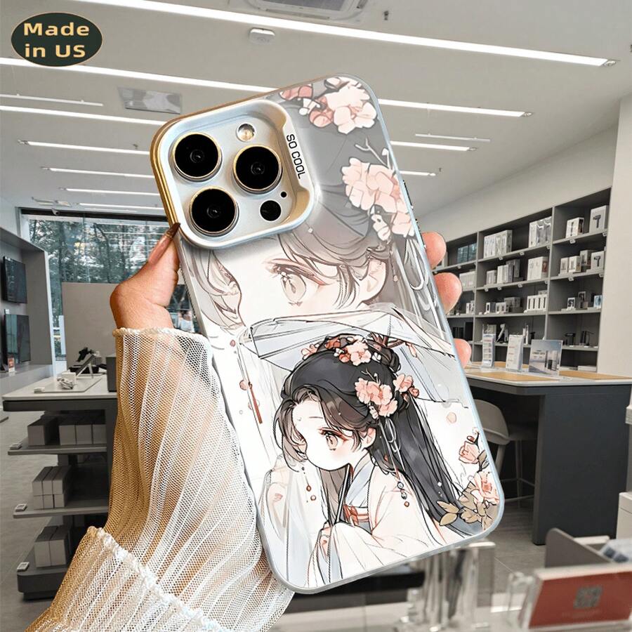 パターンカラーシルバー携帯電話ケース 17/16/15/14/13/12 Pro 16 Plus に適しています。携帯電話保護カバーは S22/S23/S24/S25 PLUS/ULTRA/S23FE に適しています。男性と女性に適しています。シンプルな個性、落下防止保護、ギフトに最適です。 - 銀 - チェックする 1