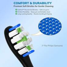 Replacement Toothbrush Heads For  Sonicare - 8 Pack Soft Gentle Bristles Compatible With Most Sonicare Click-On Electric Toothbrushes (Black){Inchcolor_nameinch:Inch8pBlackinch} - 8p黑色 - 查看 5
