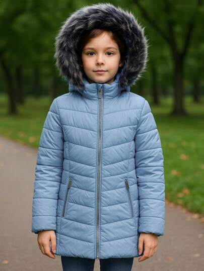HPC POLO CHAMARRA CAZADORA CON GORRO PARA NIÑA CASUAL BONITA PUFFER COMODA, ligera, elgante