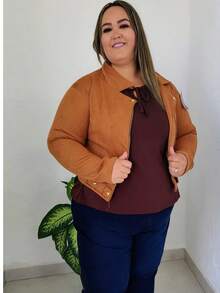 Women's Suede Premium Jacket - Camel - View 3