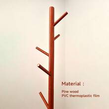 独立式衣架，卧室挂包架，木质衣帽架，简易衣架，室内挂衣架 - 咖啡棕 - 查看 4