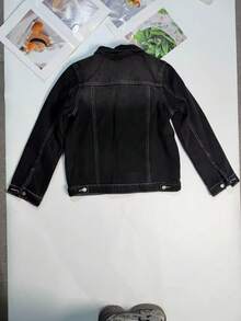 Nova Coleção de Outono/Inverno: Jaqueta de Cowboy Preta para Mulheres, Estilo Vintage Americano, Lavagem à Água, Versátil, Solta e de Veludo