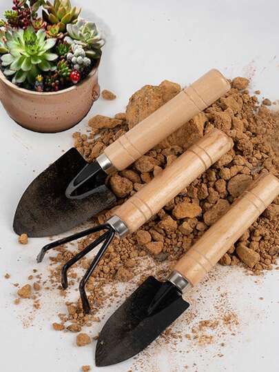 Small Garden Tools For Gardening – Planting Tools Set With Small Garden Shovel Hand, Flower Rake, Vegetable And Flower Planting, Succulent Small Shovel Tool, Small Shovel, Potted Supplies, Ergonomic Hand Rake, Rustproof & Solid Wood Handle – Shovels For Digging & Indoor Plant Care