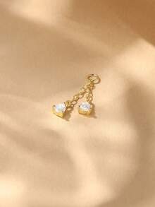 SereneSpark 1PC Moon And Star Dangle Charm, Celestial Hoop Drop Charm With Tiny Diamond, Dainty Helix Tragus Conch Cartilage Piercing Charm