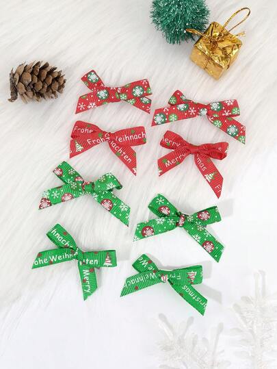 8 sztuk wielokolorowych spinek do włosów z kokardką dla dziewczynek, materiałowe spinki do włosów z motywem płatka śniegu, spinki krokodylkowe, kokardy do włosów dla dzieci, modne akcesoria do włosów dla maluchów, prezenty na świąteczne przyjęcie i sezon jesienny