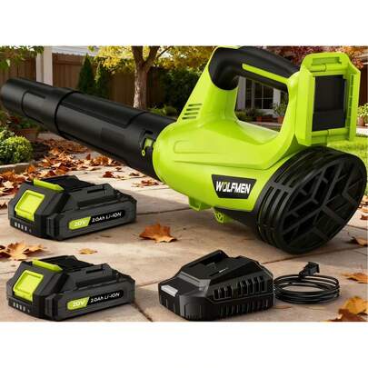 Electric Leaf Blower, Electric Cordless Leaf Blower With 2 Batteries And Charger, 2 Speed Mode, Lightweight Leaf Blowers For Blowing Leaves, Patio Cleaning, Lawn Care And Dust,Christmas Gift