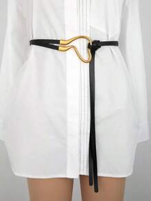 1pc Women's Horseshoe Adjustable Belt, Suitable Dresses And Coats Summer, School Fall, Autumn, Halloween ZBN3 - màu đen - Xem 4
