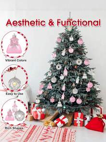 60 de decorațiuni de Crăciun cu globuri, seturi de ornamente festive asortate rezistente la spargere, set de pandantive suspendate Deluxe de 2,4 inch, potrivite pentru bradul de Crăciun, petrecere și decor interior de sărbători, decorațiuni de Crăciun pentru casă, cadouri de Crăciun, decor de Crăciun - Multicolor - Vizualizare 3