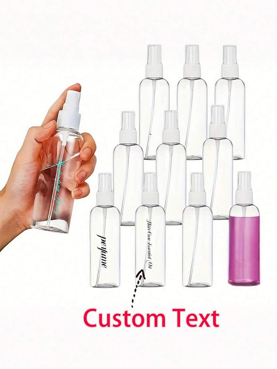 Spray Bottle, Custom Spray Bottles, Small Spray Bottle-Customizable Text, Disinfection, Travel, Portable, Separate Bottle, Facial Makeup, Water Replenishing,Mist Spray Bottle, Portable Transparent Pet Mist Spray Bottles, Empty Perfume/Toner/ Sprayers For Travel, Hotel, Refilling Cosmetic Samples - Multicolor - View 1