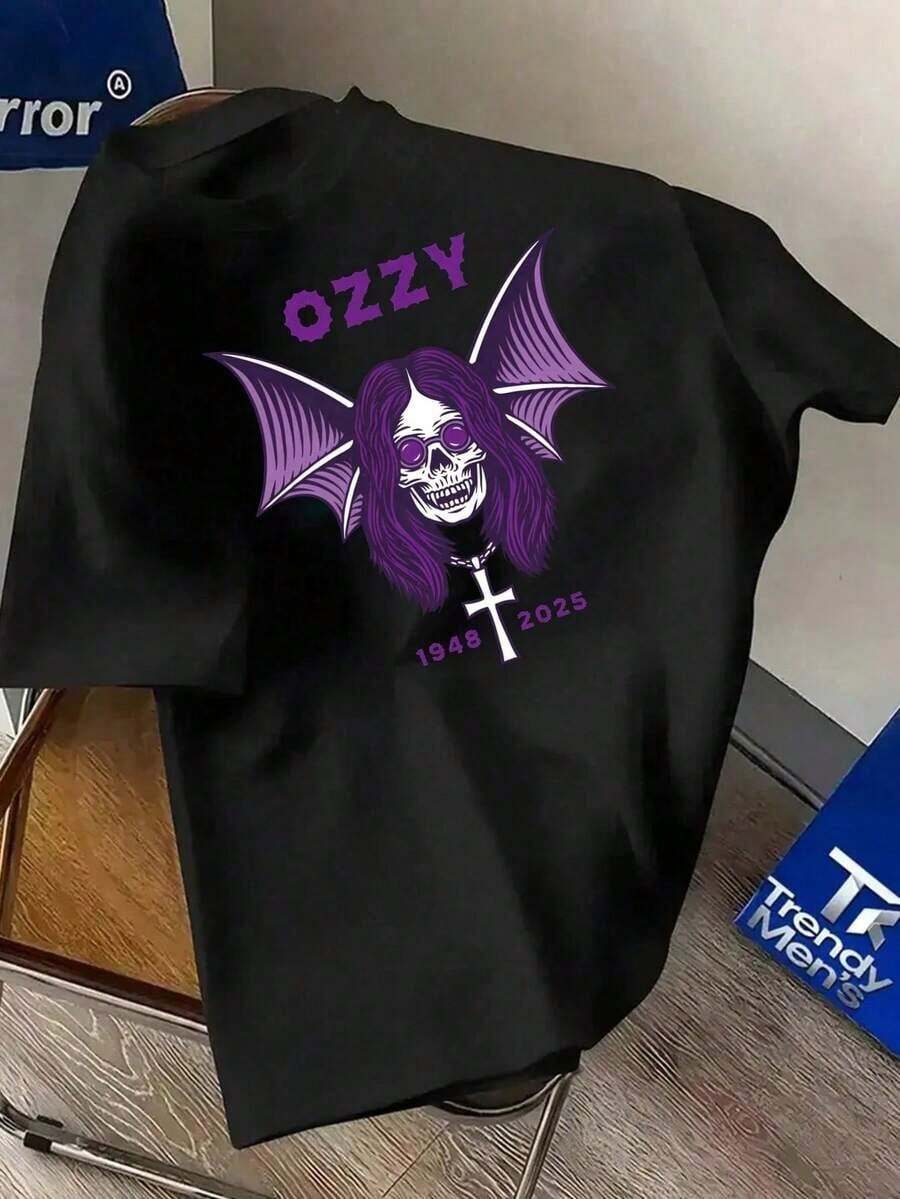 1948–2025 180 Cotton-Shirt) Men's Round Neck And Short Sleeves, Casual Cotton, Casual Fashion, Suitable Indoor And Outdoor Wear And Holiday Gifts - màu đen - Xem 1