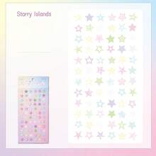 1张带环氧树脂涂层的贴纸，月光童话跨境剪贴簿贴纸，儿童贴纸，DIY剪贴簿用品 - 彩色 - 查看 15