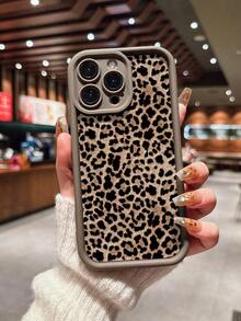 Leopard Print Shockproof Protective Case, Compatible With IPhone 13/11/12/14/15/Plus/XR/16/16 Pro Max, Magta Color Waterproof Anti-Fall Scratch Resistant.Christmas Accessories.Compatible With IPhone17Pro Max,Christmas Accessories,Christmas Decor - màu nâu - Xem 5