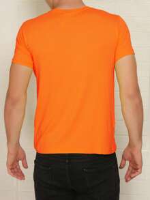 Basic Short-Sleeve T-Shirts With Elastane, Viscose Lycra Knit (Cool Knit) - Orange - View 2