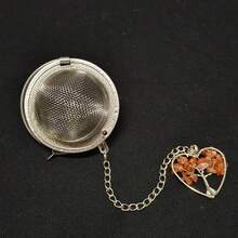 1/5/10 piezas Infusor de té con colgante de árbol de la vida, filtro de té de malla premium, difusor de té con cadena extendida y gancho para infusionar hojas de té sueltas y especias y condimentos, con colgante de piedra natural y cristal