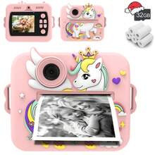 Fotos instantáneas con cámara de juguete, regalos de juguete para niños y niñas de 3 a 12 años, regalos de Navidad y cumpleaños, regalos de Acción de Gracias, cámara instantánea con batería recargable (1200mAh de gran capacidad) -Video de alta definición 1080P y cámaras frontal y trasera duales