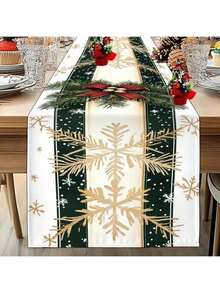 1 Peça - Toalha de Mesa Impressa em 2D com Tema de Natal para Casa, Cozinha, Sala de Jantar, Utensílios de Mesa, Escritório, Mesinha de Café e Mesa de Café, com Impressão de Galhos de Pinheiro e Luzes de Cores Quentes, Bandeira de Mesa Adequada para Natal e Outras Festas, Bem como Uso em Cozinha Interna e Externa. Decorações de Natal Presentes de Natal Decoração de Natal