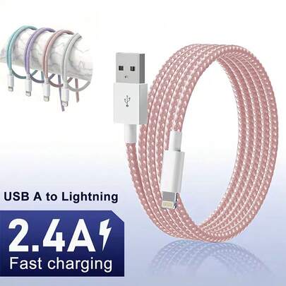 1 peça Cabo de Carregamento Trançado de 3,3 pés/100 cm, Transferência de Dados de Alta Eficiência e Cabo de Carregamento Rápido Compatível com iPhone 14 Series, 13/12/11/XS/XR/8/7/6, iPad