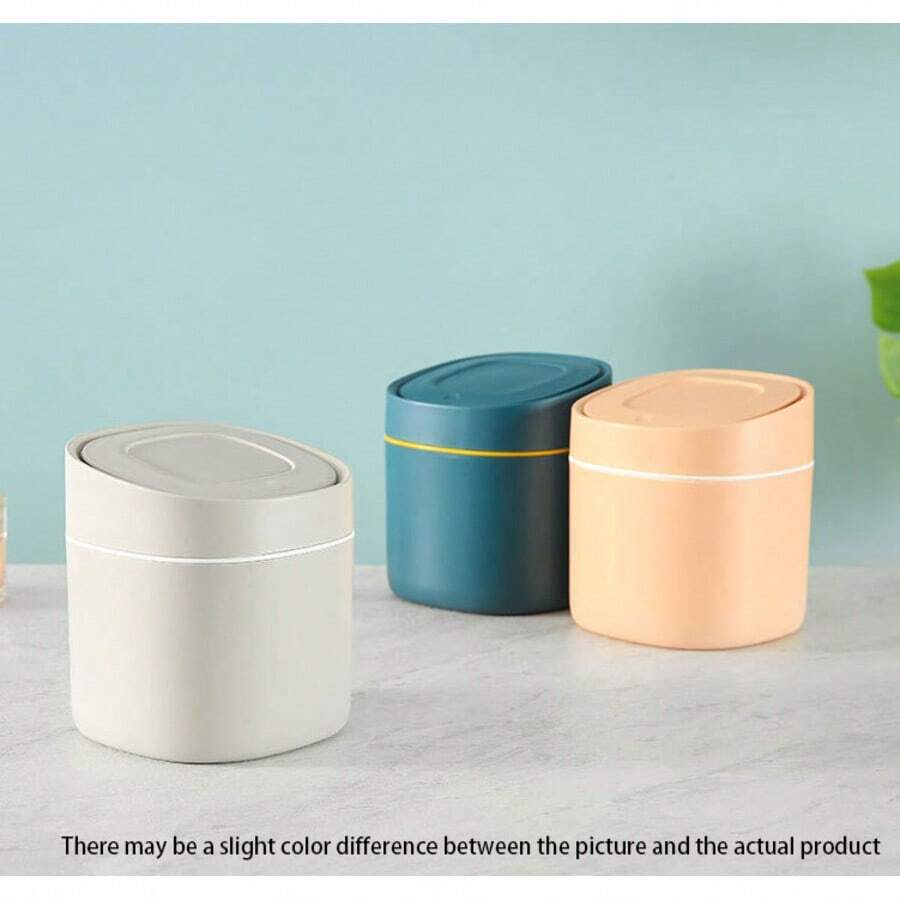 Thùng rác để bàn có nắp, giỏ đựng giấy gia dụng và văn phòng - Nhiều màu - Xem 1