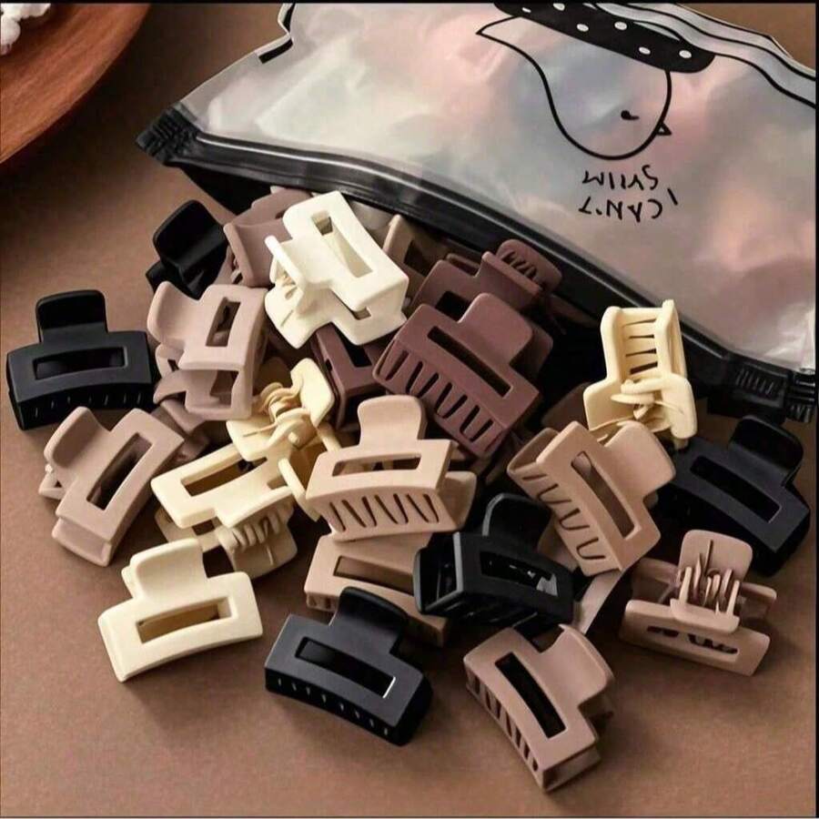 30/25/20/15/10/5pcs Small Versatile Fashion Hair Clip For Women; Mini Hairpin For Bangs; Simple Hair Clip For Messy Hair; Vintage Hair Clip For The Top Of The Head; Suitable For Commuting To Work, Going Out, Traveling, Gatherings, And Dining; Can Be Used With Facial Cleansing, Makeup, And Masks; Pair With Clothes; Wear With Hair Accessories. Claw Clips Winter Hair Claw - Multicolor - View 1