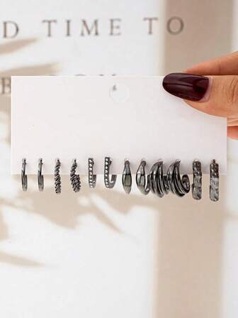 1 set de 6 paires de boucles d'oreilles dorées à arche minimaliste, bijoux personnalisés convenant pour le port quotidien des femmes