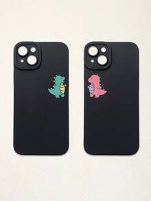 2pcs Black Phone Cases, Dinosaur Design Couple Phone Cases, Compatible With IPhone & Galaxy Phones, Phone Covers, Cute Phone Cases, Compatible With IPhone 13/15/16 Pro Max, Galaxy, Great As Birthday Gift, For Girlfriend, Boyfriend Or Personal Use - Multicolor - View 29