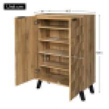 Modern Sideboard/Shoe Rack With 5 Compartments – Dimensions 80.5 X 35 X 109.5 Cm, Adjustable Shelves - Wood + Particle Board - View 2