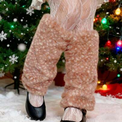 Christmas Women Leg Warmer, Elegant Deerskin Calf Cover Soft Warm Boot Socks For Party Street