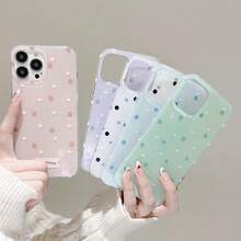 Funda de teléfono con estilo minimalista Ins, diseño de lunares de aire 17, compatible con iPhone 15, 16 Pro Max, 13, 14 Pro, 15 Pro, 15 Pro Max, 16e, de doble capa acrílica, resistente a golpes, versión internacional, no la versión nacional - transparente - Ver 6