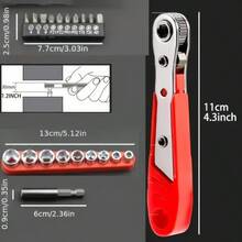 1 Set Of Red Multifunctional Screwdriver Set, Equipped With Ergonomic Handle, Compact And Portable Set, Suitable For Electronic And Automotive Maintenance, Suitable For Mechanics And Technicians To Use - 紅色 - 查看 3