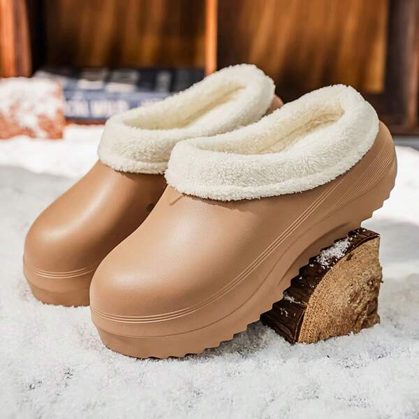 Novos chinelos casuais impermeáveis e confortáveis para outono/inverno 2025, antiderrapantes, antiodores, sola acolchoada, forro quente, unissex