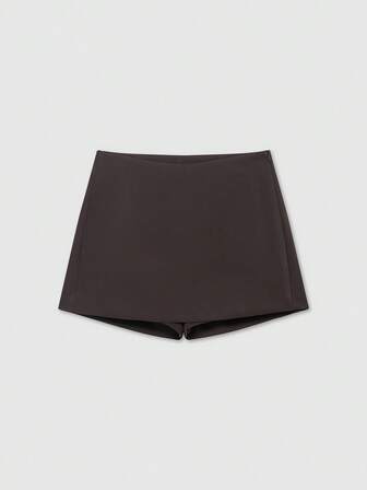 Fashionable Minimalist Design Solid Color High Waist Basic Skorts