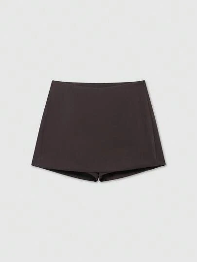 Fashionable Minimalist Design Solid Color High Waist Basic Skorts