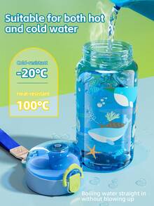 1PC 550ML Cartoon Cute Animal Pattern High-Value Water Cup With Bounce Cover Design, Anti-Fall And Leak-Proof Durable Transparent Water Bottle, Outdoor Sports Travel Portable Water Bottle, Outdoor Sports, Travel, Daily Household, Back To School Supplies - Multicolor - View 7