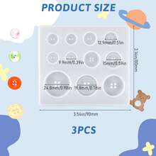 2/3/4pcs Round Button Silicone Mold, Epoxy Resin Jewelry Casting Mold For DIY Craft Projects - Multicolor - View 2